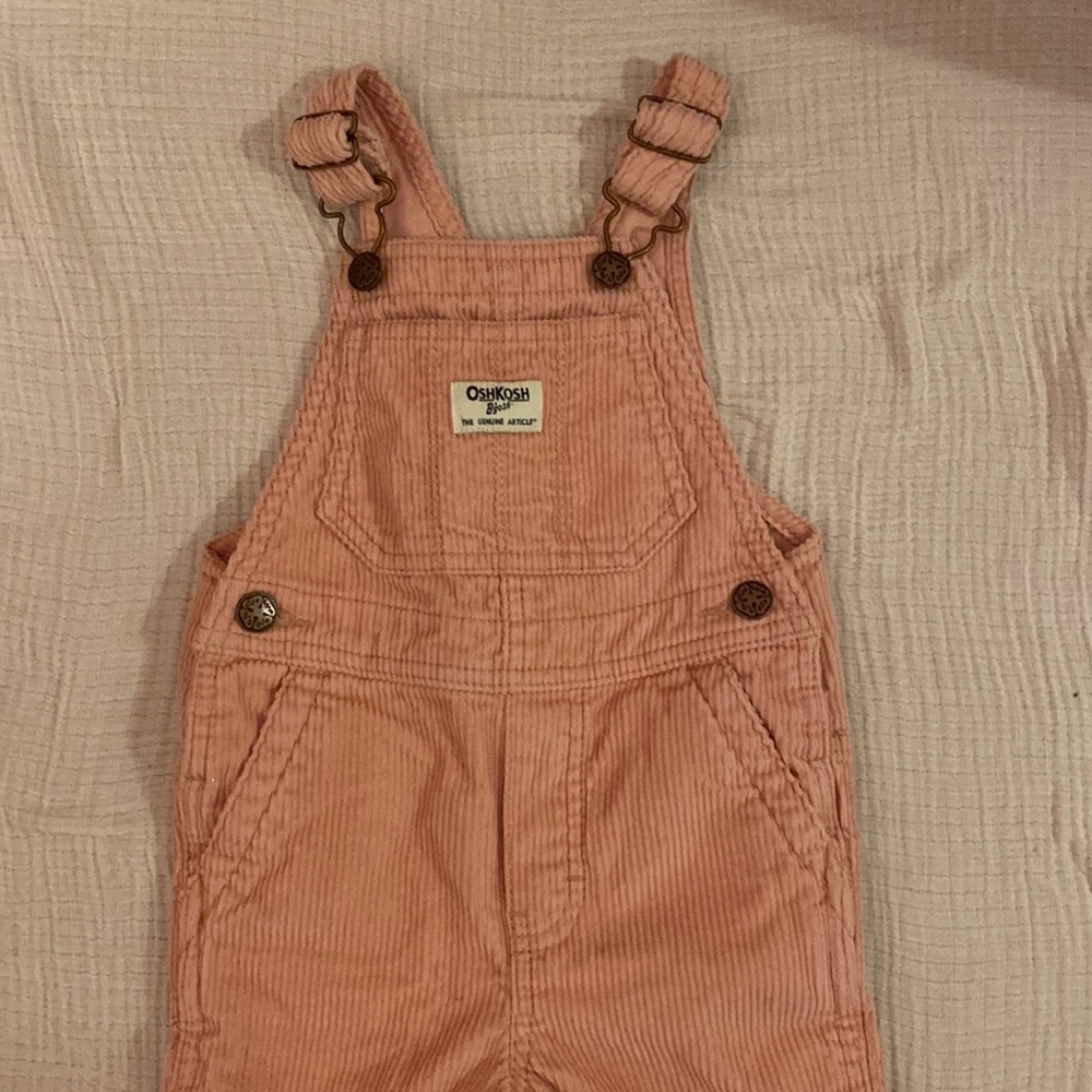 Oshkosh 2T pink corduroy overalls.